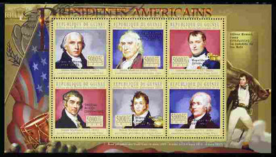 Guinea - Conakry 2010-11 Presidents of the USA #04 - James Madison perf sheetlet containing 6 values unmounted mint