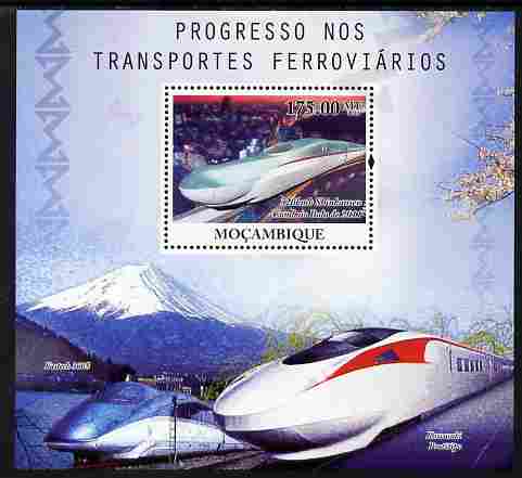 Mozambique 2010 Japanese High Speed Trains perf s/sheet unmounted mint