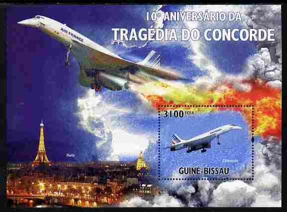 Guinea - Bissau 2010 Tenth Anniversary of Concorde Disaster perf s/sheet unmounted mint