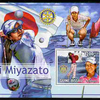 Guinea - Bissau 2010 Japanese Golfers - Ai Miyazato perf s/sheet with Rotary Logo unmounted mint