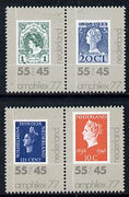 Netherlands 1977 Amphilex '77 Stamp Exhibition set of 4 (2 se-tenant pairs), SG 1273-76