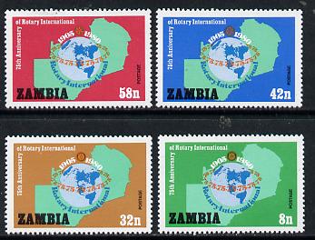 Zambia 1980 75th Anniversary of Rotary International set of 4 unmounted mint, SG 306-09