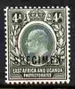Kenya, Uganda & Tanganyika 1903-04 KE7 Crown CA 4a overprinted SPECIMEN fresh with gum SG 6s (only about 750 produced)
