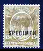 Kenya, Uganda & Tanganyika 1922-27 KG5 75c Script CA overprinted SPECIMEN fresh with gum but sl staining SG 86s (only about 400 produced)