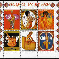 Somaliland 1999 Mel Ramos - Pop Art Images #1 perf sheetlet containing 6 values unmounted mint