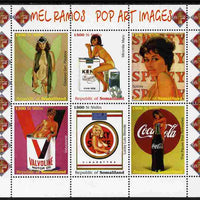 Somaliland 1999 Mel Ramos - Pop Art Images #2 perf sheetlet containing 6 values unmounted mint