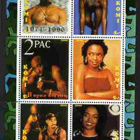 Komi Republic 2000 2Pac and Lauryn Hill perf sheetlet containing 6 values unmounted mint