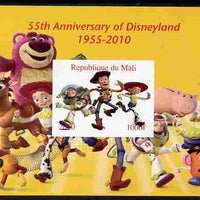 Mali 2010 55th Anniversary of Disneyland - Toy Story #1 imperf s/sheet unmounted mint. Note this item is privately produced and is offered purely on its thematic appeal