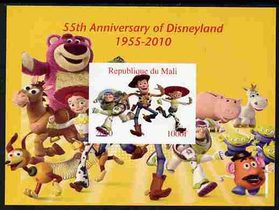 Mali 2010 55th Anniversary of Disneyland - Toy Story #1 imperf s/sheet unmounted mint. Note this item is privately produced and is offered purely on its thematic appeal