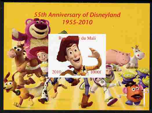 Mali 2010 55th Anniversary of Disneyland - Toy Story #2 imperf s/sheet unmounted mint. Note this item is privately produced and is offered purely on its thematic appeal