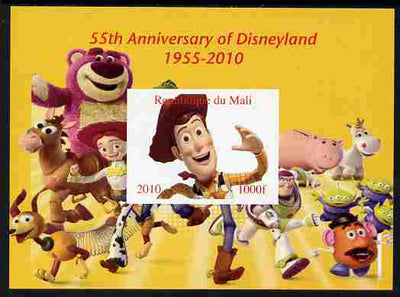 Mali 2010 55th Anniversary of Disneyland - Toy Story #2 imperf s/sheet unmounted mint. Note this item is privately produced and is offered purely on its thematic appeal