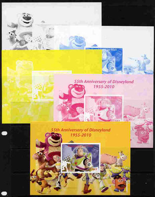 Mali 2010 55th Anniversary of Disneyland - Toy Story #4 s/sheet - the set of 5 imperf progressive proofs comprising the 4 individual colours plus all 4-colour composite, unmounted mint