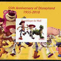 Mali 2010 55th Anniversary of Disneyland - Toy Story #6 imperf s/sheet unmounted mint. Note this item is privately produced and is offered purely on its thematic appeal