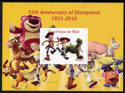 Mali 2010 55th Anniversary of Disneyland - Toy Story #6 imperf s/sheet unmounted mint. Note this item is privately produced and is offered purely on its thematic appeal