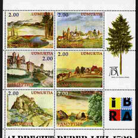 Udmurtia Republic 1999 Albrecht Durer perf sheetlet containing set of 6 values (Landscapes) complete with IBRA imprint, unmounted mint