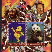 Malawi 2007 Disney & Fauna #06 perf sheetlet containing 2 values unmounted mint. Note this item is privately produced and is offered purely on its thematic appeal, it has no postal validity