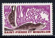 St Pierre & Miquelon 1969 Marine Animals 1f (Seal) unmounted mint SG 470