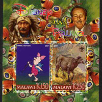 Malawi 2007 Disney & Fauna #16 perf sheetlet containing 2 values unmounted mint. Note this item is privately produced and is offered purely on its thematic appeal, it has no postal validity