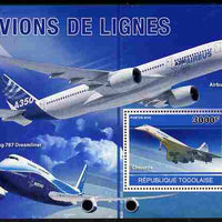 Togo 2010 Airliners perf m/sheet unmounted mint