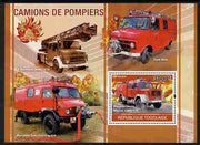 Togo 2010 Fire Trucks perf m/sheet unmounted mint