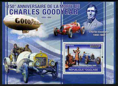 Togo 2010 150th Death Anniversary of Charles Goodyear perf m/sheet unmounted mint