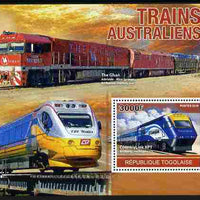 Togo 2010 Australian Trains perf m/sheet unmounted mint