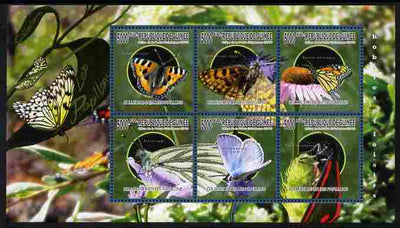 Guinea - Conakry 2010 The Passion of Butterflies perf sheetlet containing 6 values unmounted mint