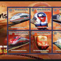 Guinea - Conakry 2010 The Passion for Trains perf sheetlet containing 6 values unmounted mint