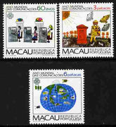 Macao 1983 World Communication Year perf set of 3 unmounted mint SG 575-77