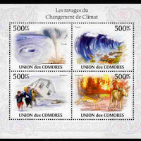 Comoro Islands 2009 Climate Change perf sheetlet containing 4 values unmounted mint, Michel 2741-44