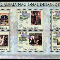 Mozambique 2010 National Gallery of London perf sheetlet containing 6 values unmounted mint, Yvert 3248-53