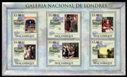 Mozambique 2010 National Gallery of London perf sheetlet containing 6 values unmounted mint, Yvert 3248-53