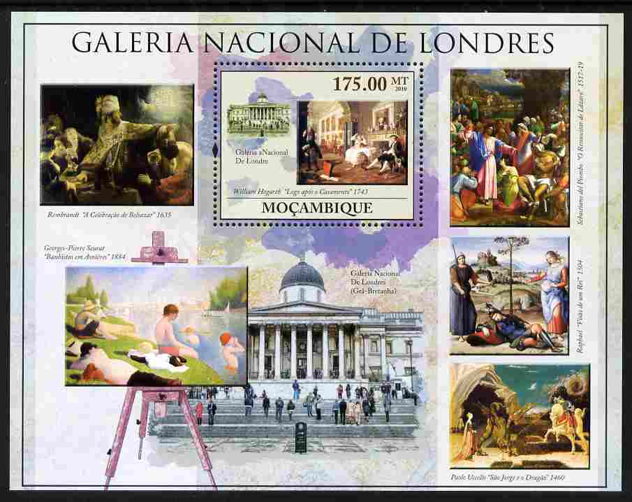 Mozambique 2010 National Gallery of London perf m/sheet unmounted mint, Yvert 299