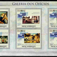 Mozambique 2010 The Uffizi Gallery, Florence perf sheetlet containing 6 values unmounted mint, Yvert 3266-71