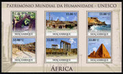 Mozambique 2010 UNESCO World Heritage Sites - Africa #2 perf sheetlet containing 6 values unmounted mint, Yvert 3206-11