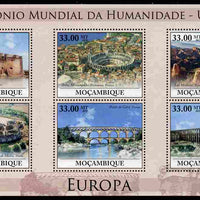 Mozambique 2010 UNESCO World Heritage Sites - Europe #2 perf sheetlet containing 6 values unmounted mint, Yvert 3182-87