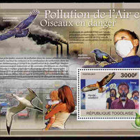 Togo 2011 Air Pollution & Endangered Birds perf s/sheet unmounted mint
