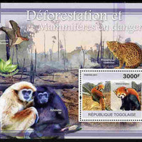 Togo 2011 Environment - Deforestation & Endangered Mammals perf s/sheet unmounted mint