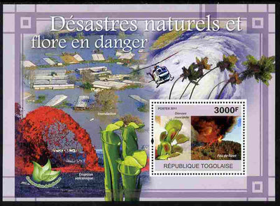 Togo 2011 Natural Disasters & Endangered Flora perf s/sheet unmounted mint