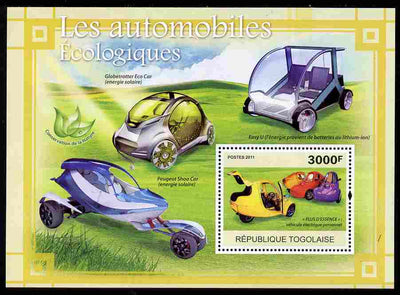 Togo 2011 Ecological Cars perf s/sheet unmounted mint