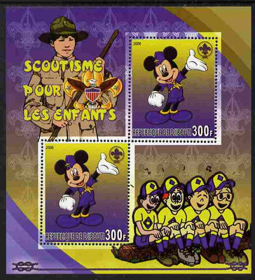 Djibouti 2006 Disney & Scouting for Children #2 perf sheetlet containing 2 values unmounted mint. Note this item is privately produced and is offered purely on its thematic appeal