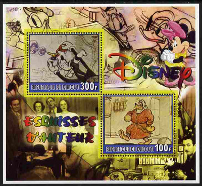 Djibouti 2006 Disney - Original Sketches #1 perf sheetlet containing 2 values unmounted mint. Note this item is privately produced and is offered purely on its thematic appeal