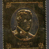Staffa 1977 Monarchs £8 Edward VIII embossed in 23k gold foil (Rosen #506) unmounted mint