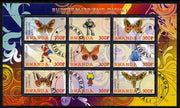 Rwanda 2011 Butterflies & Disney Characters #3 perf sheetlet containing 9 values fine cto used