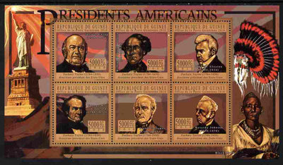 Guinea - Conakry 2010-11 Presidents of the USA #12 - Zachary Taylor perf sheetlet containing 6 values unmounted mint