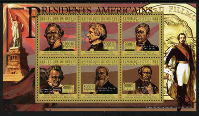 Guinea - Conakry 2010-11 Presidents of the USA #13 - Millard Fillmore perf sheetlet containing 6 values unmounted mint
