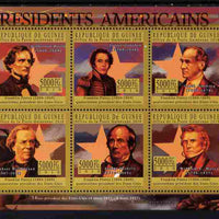 Guinea - Conakry 2010-11 Presidents of the USA #14 - Franklin Pierce perf sheetlet containing 6 values unmounted mint