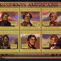 Guinea - Conakry 2010-11 Presidents of the USA #15 - James Buchanan perf sheetlet containing 6 values unmounted mint