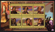 Guinea - Conakry 2010-11 Presidents of the USA #15 - James Buchanan perf sheetlet containing 6 values unmounted mint