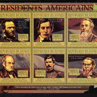 Guinea - Conakry 2010-11 Presidents of the USA #16 - Abraham Lincoln perf sheetlet containing 6 values unmounted mint